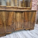 Streamlined Art Deco Walnut Display Cabinet / Sideboard – 1930s / 1940s
