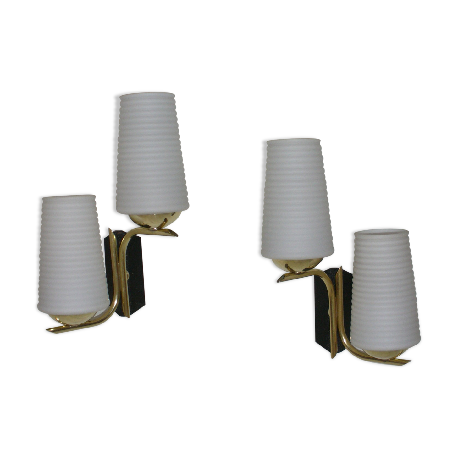 Pair of double wall lamps from the 50s