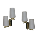 Pair of double wall lamps from the 50s