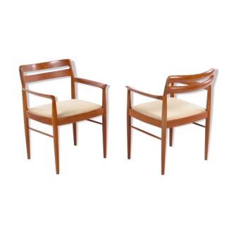 Two H.W.Klein armchairs for vintage Bramin 60s mid-century, teak