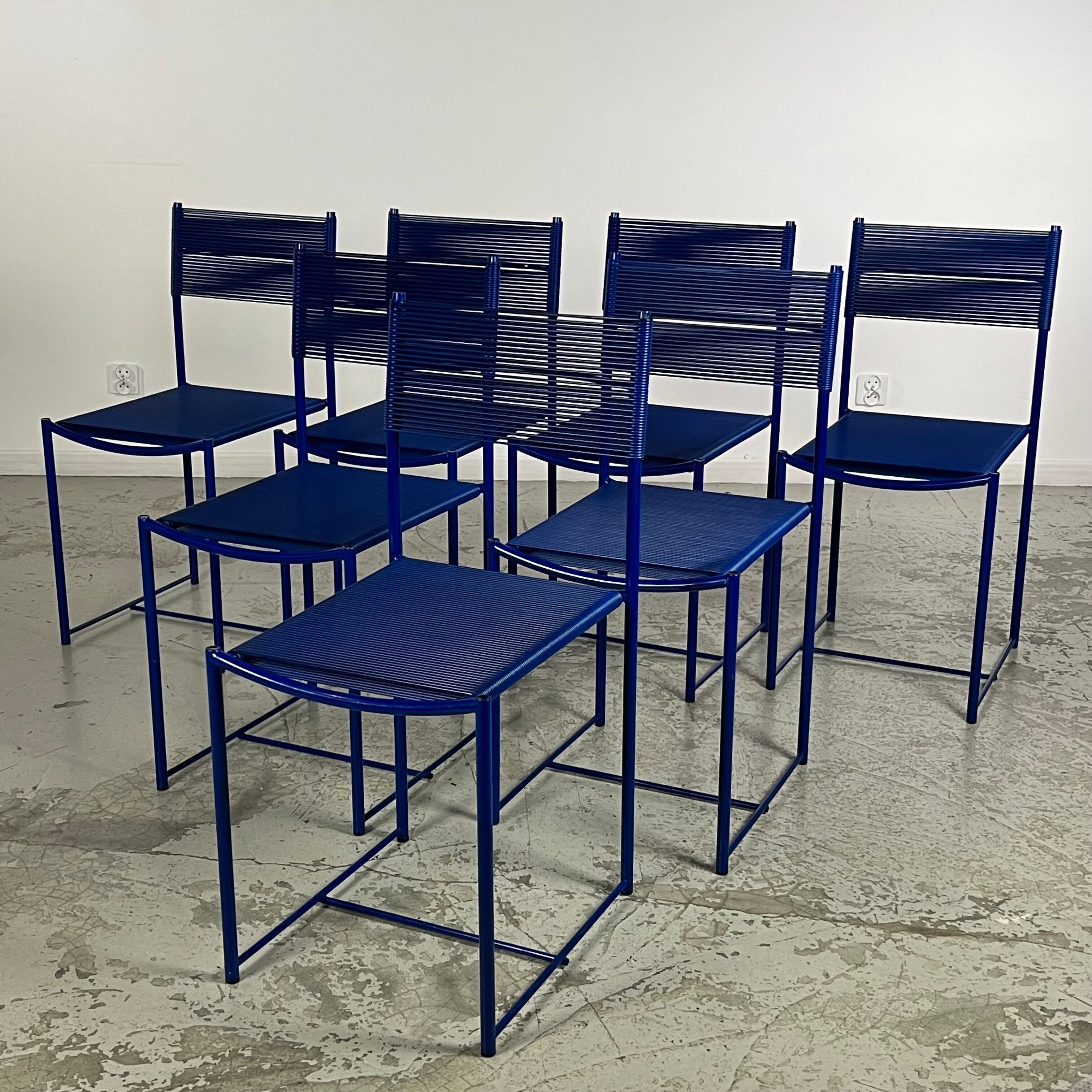 Set of 7 chairs Spaghetti 101 by Giandomenico Belotti for Alias 80s