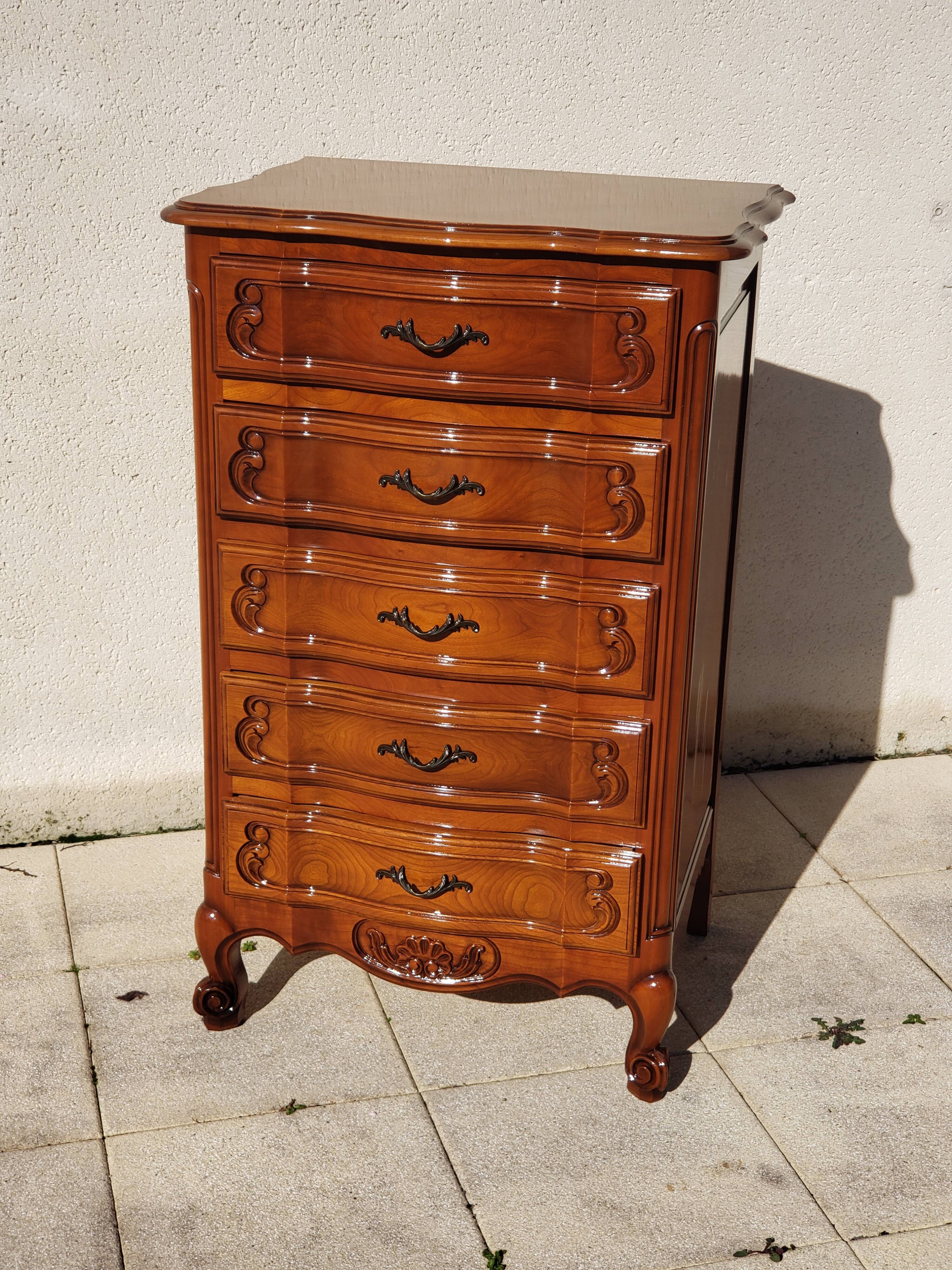 Semainier chiffonnier ancien style Louis XV