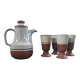 Vintage ceramic set – Jug & 4 footed glasses 70s - Korea