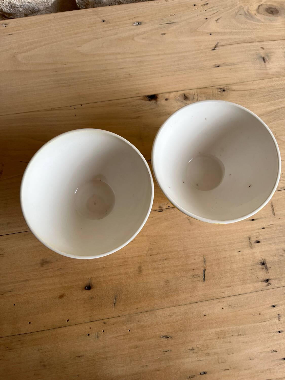 Lot de 2 anciens bols à facettes Digoin