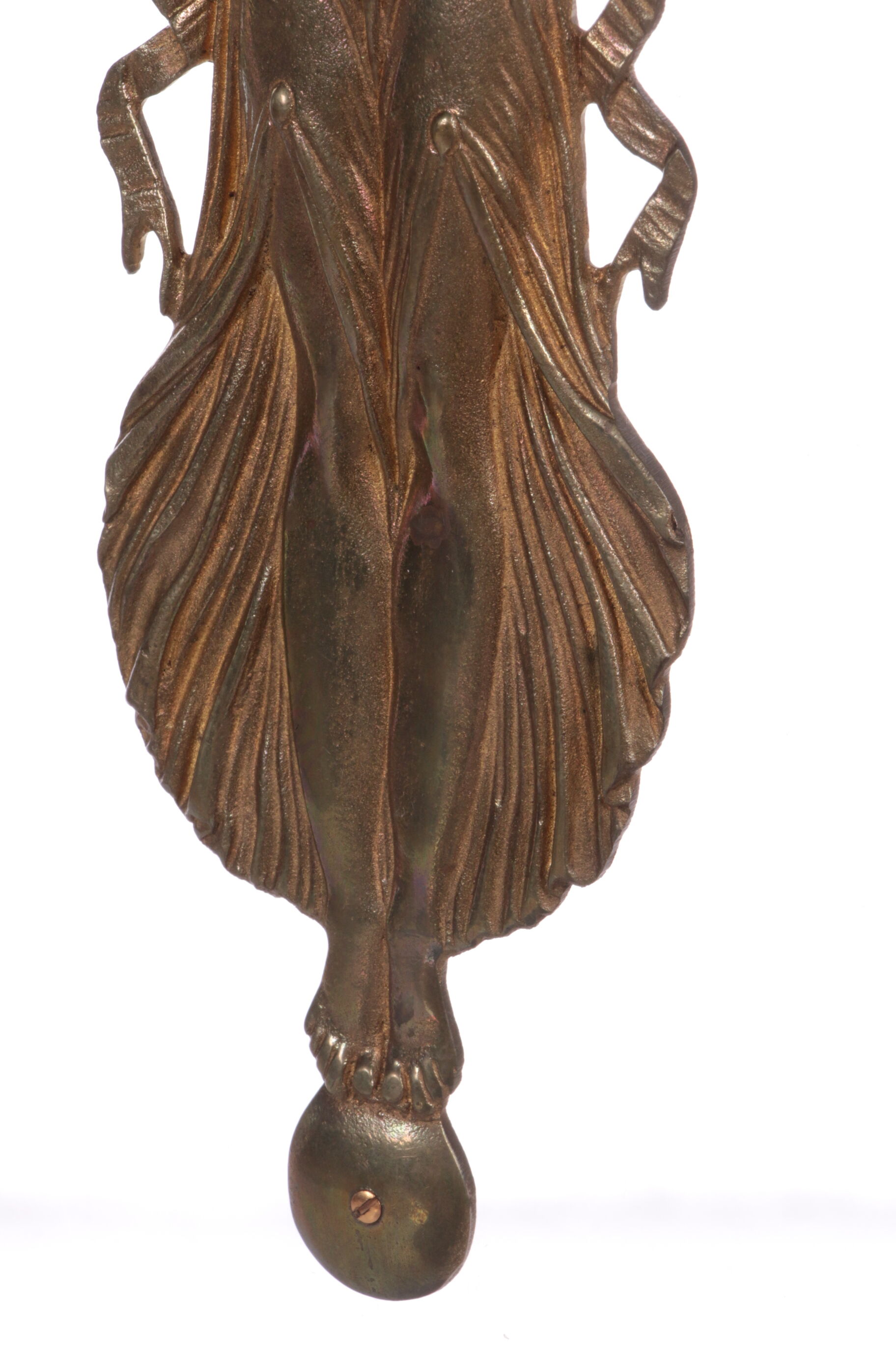 Vintage Plexiglas Stand or console with brass Lady, 1970 Italy