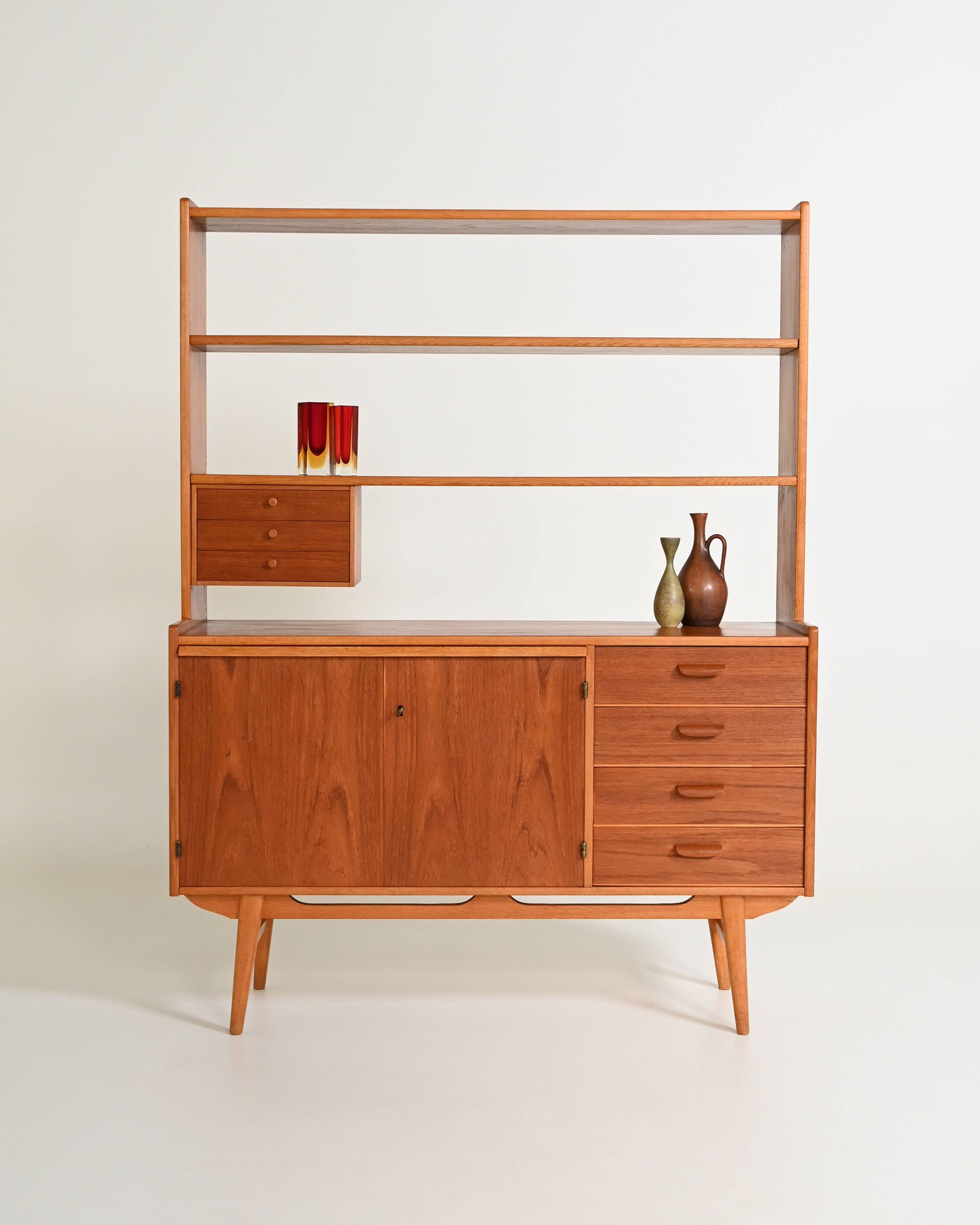 Scandinavian bookcase with cabinet, 1960s