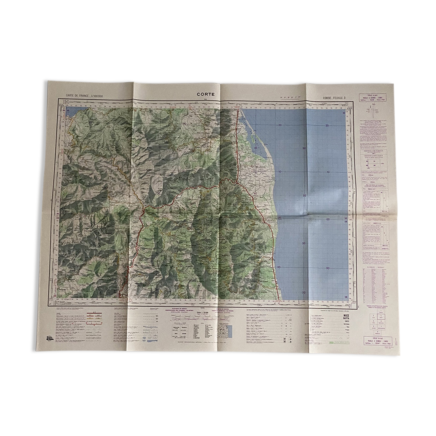 Map Corte Corsica 1968