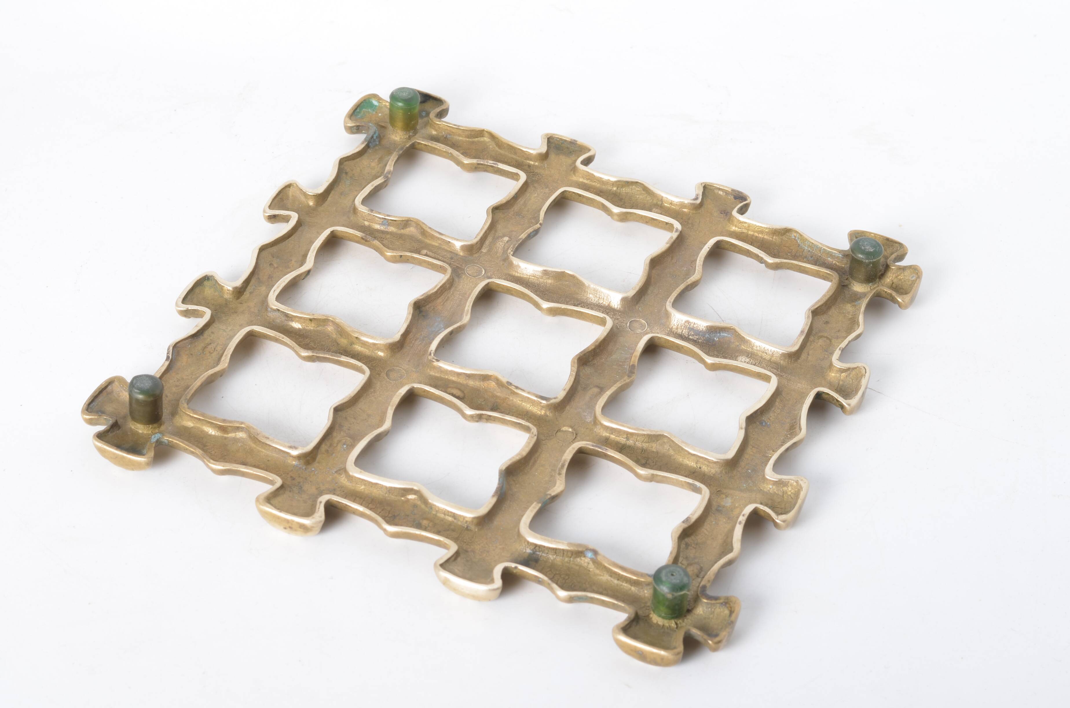 Brass imitation bamboo trivet