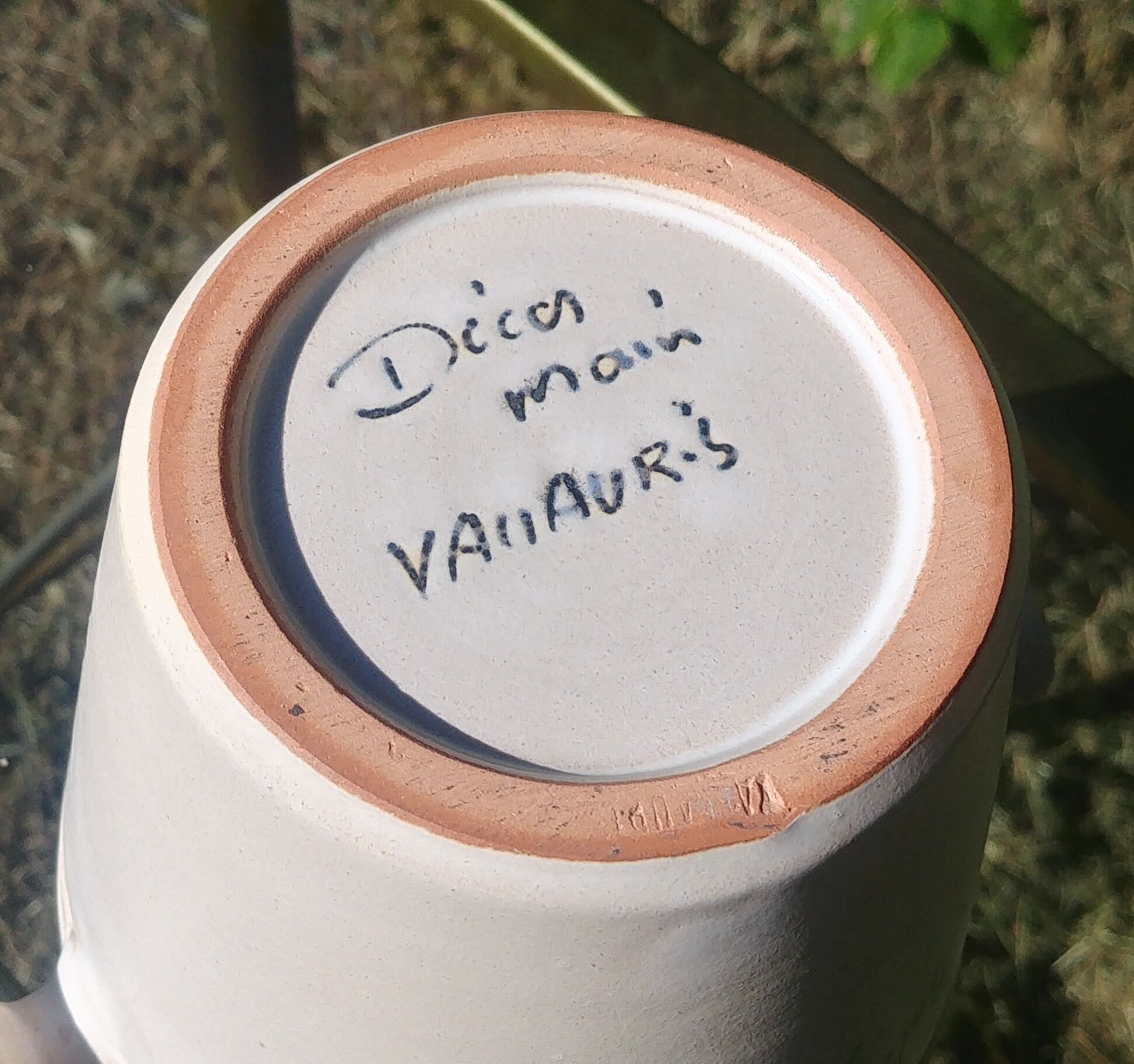 Ice bucket in glazed ceramic vintage, Vallauris, 70s
