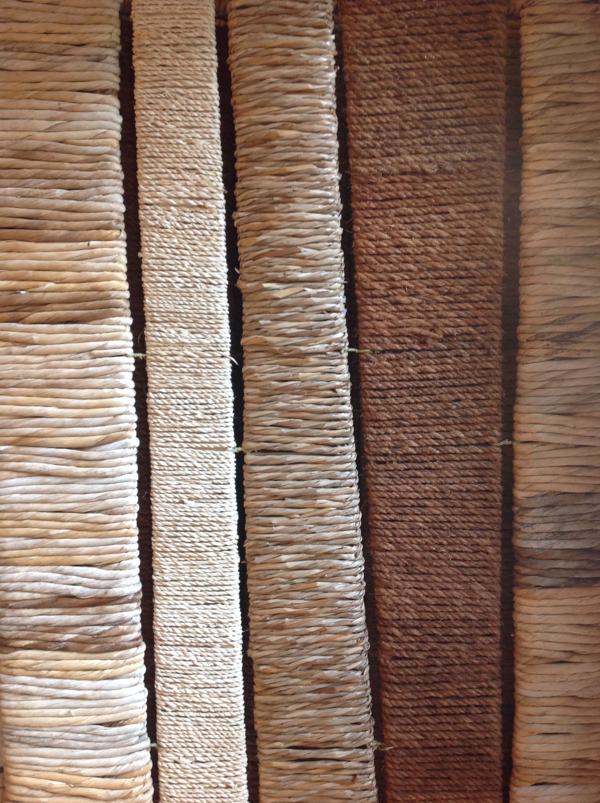 Screen 3 vegetable panels, rush, coconut, wicker
