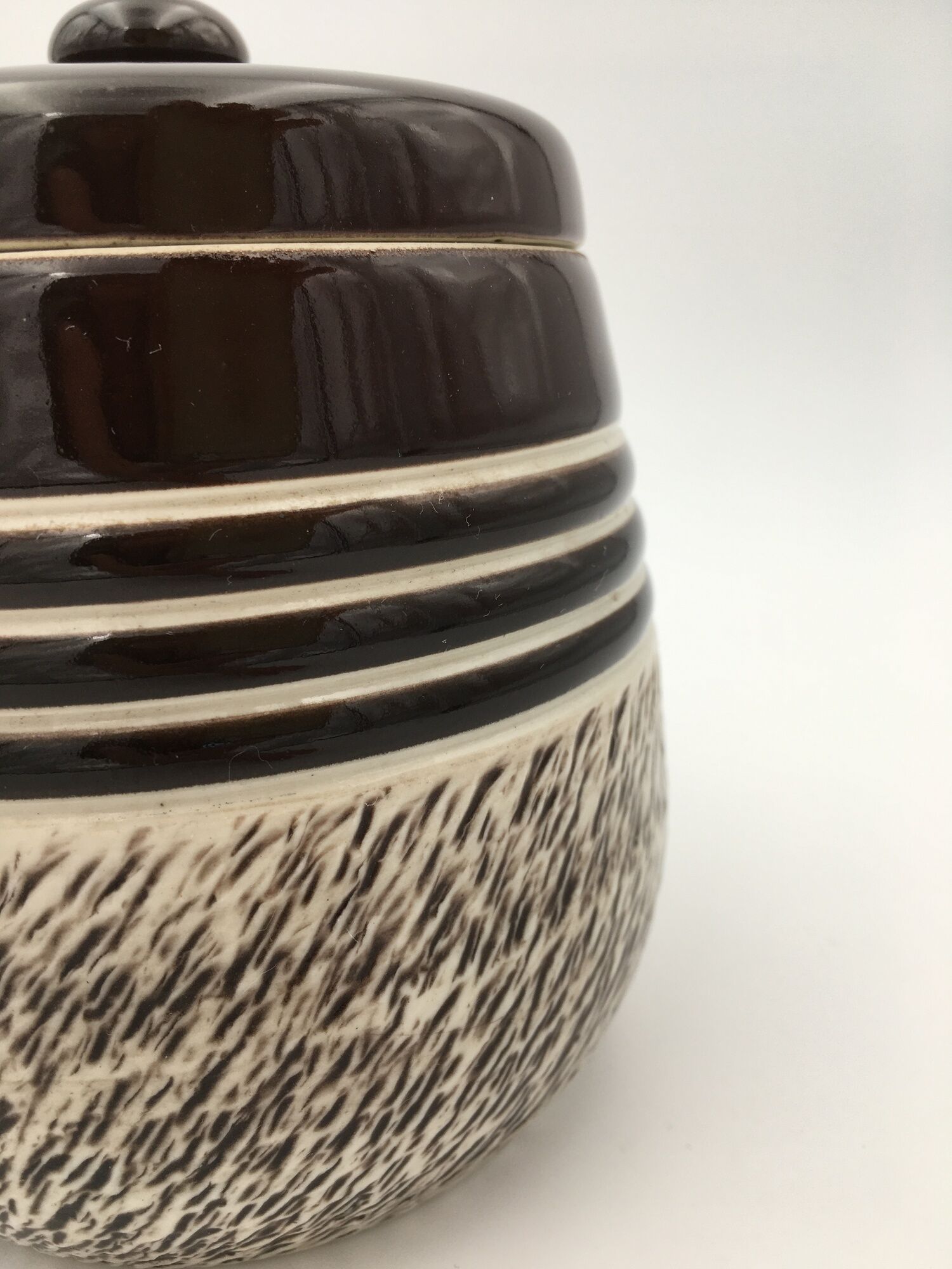Lucien Brisdoux Enamelled sandstone covered pot with incised decoration, signed and numbered - 1940s-1950s