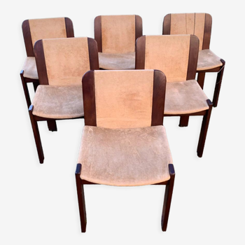 Series of 6 Scandinavian style chairs 70s