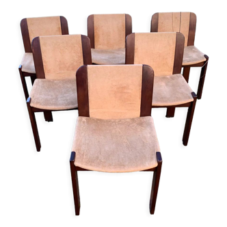 Series of 6 70s Scandinavian style chairs