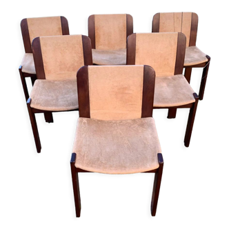 Series of 6 Scandinavian style chairs 70s