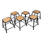 Set de 6 tabourets empilables