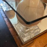 Coffee table with marbled ceramic balls and mirror