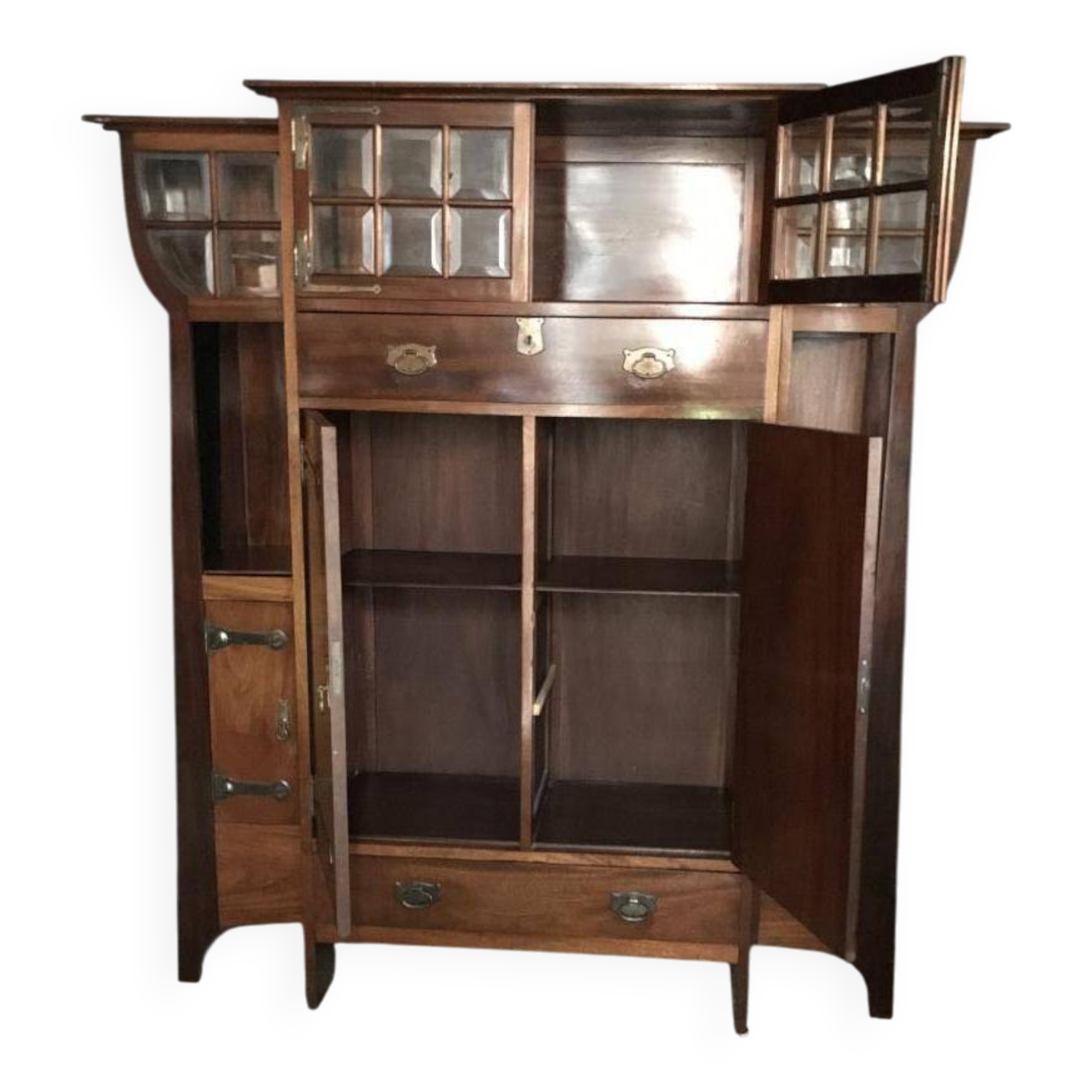 Art Nouveau mahogany display cabinet