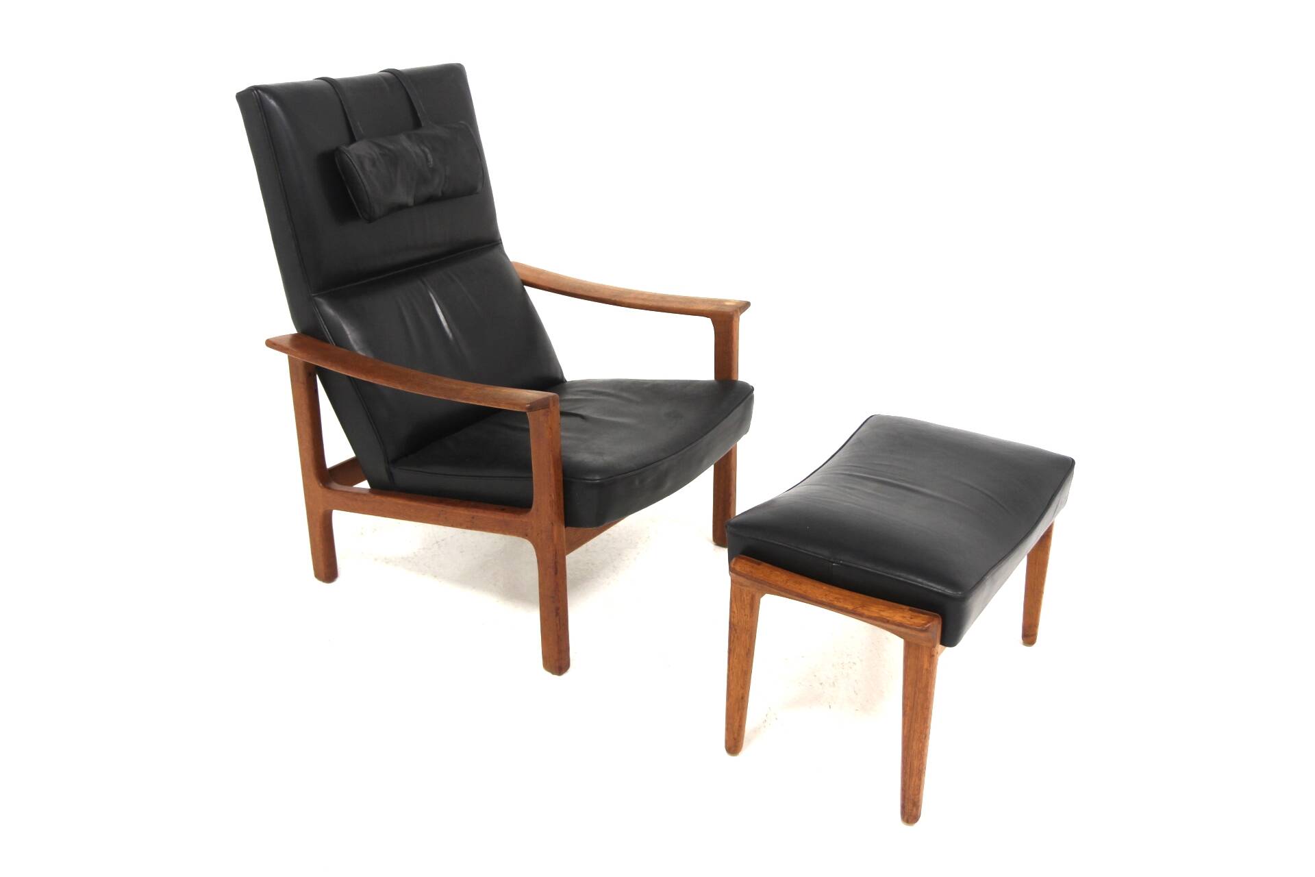 Scandinavian leather armchair, Bröderna Andersson, Sweden, 1960