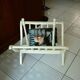 Folding magazine rack in vintage white wood