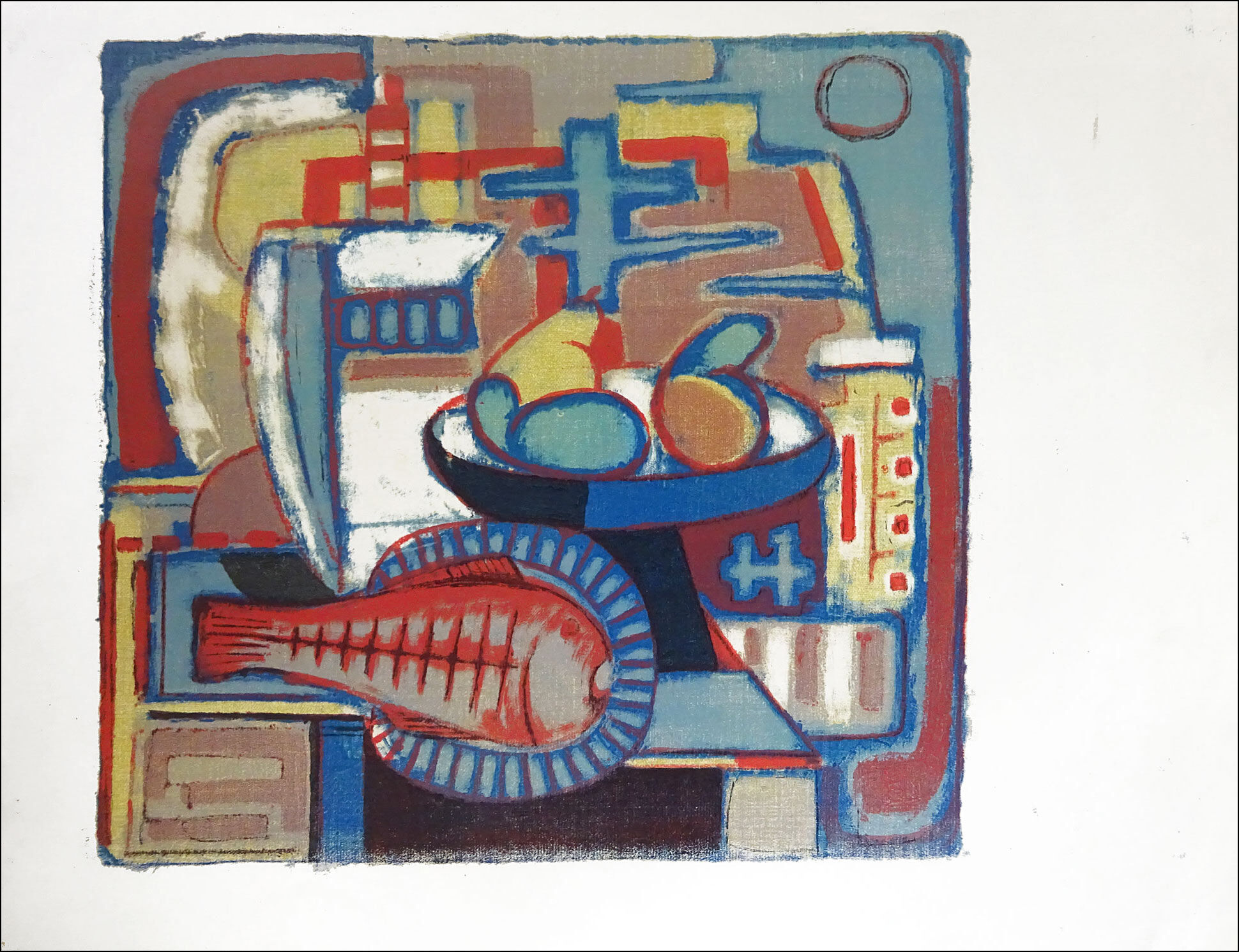 Mid-century Modern German lithograph
