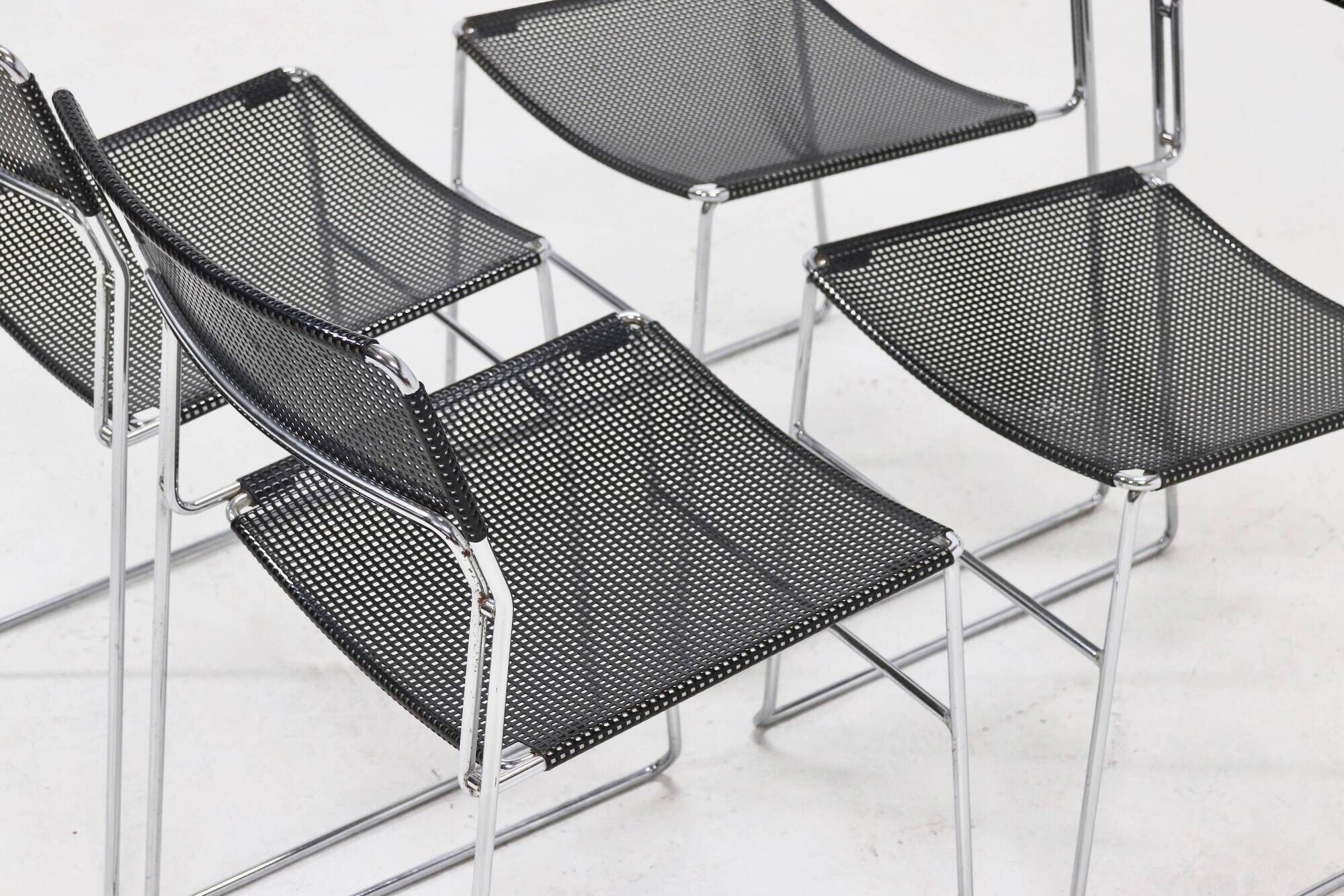 Set of 4 "Sultana" stacking dining chairs by Arrben Italy, 1980s