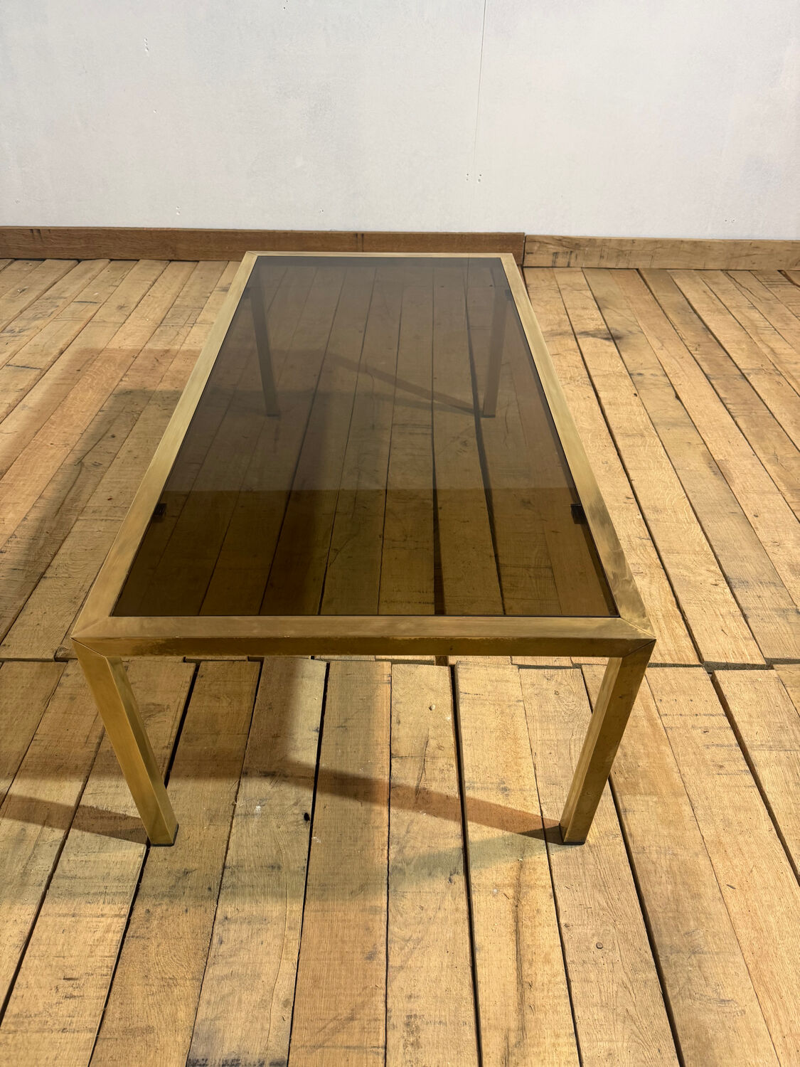 Bronze and smoked glass coffee table, 1970