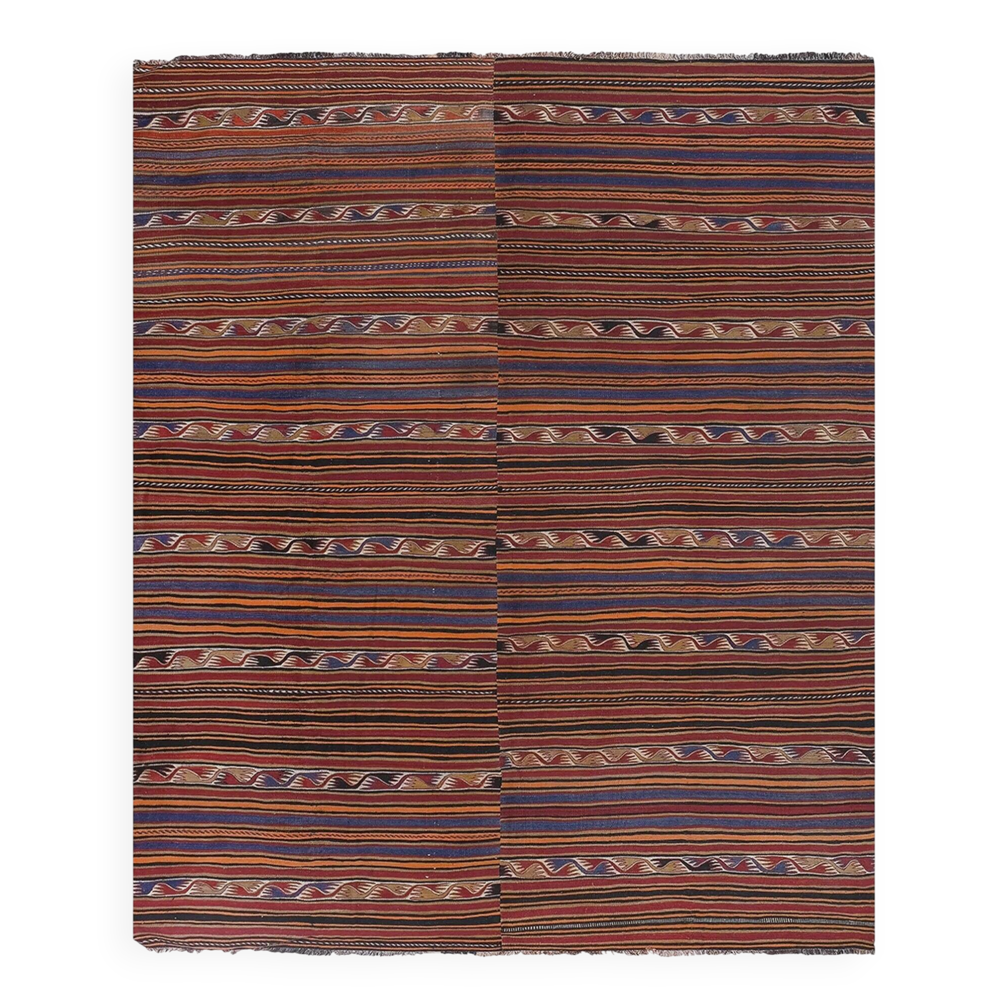 Vintage Turkish kilim, handwoven, 277x344 cm.