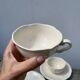4 tasses beige Sarreguemines unies
