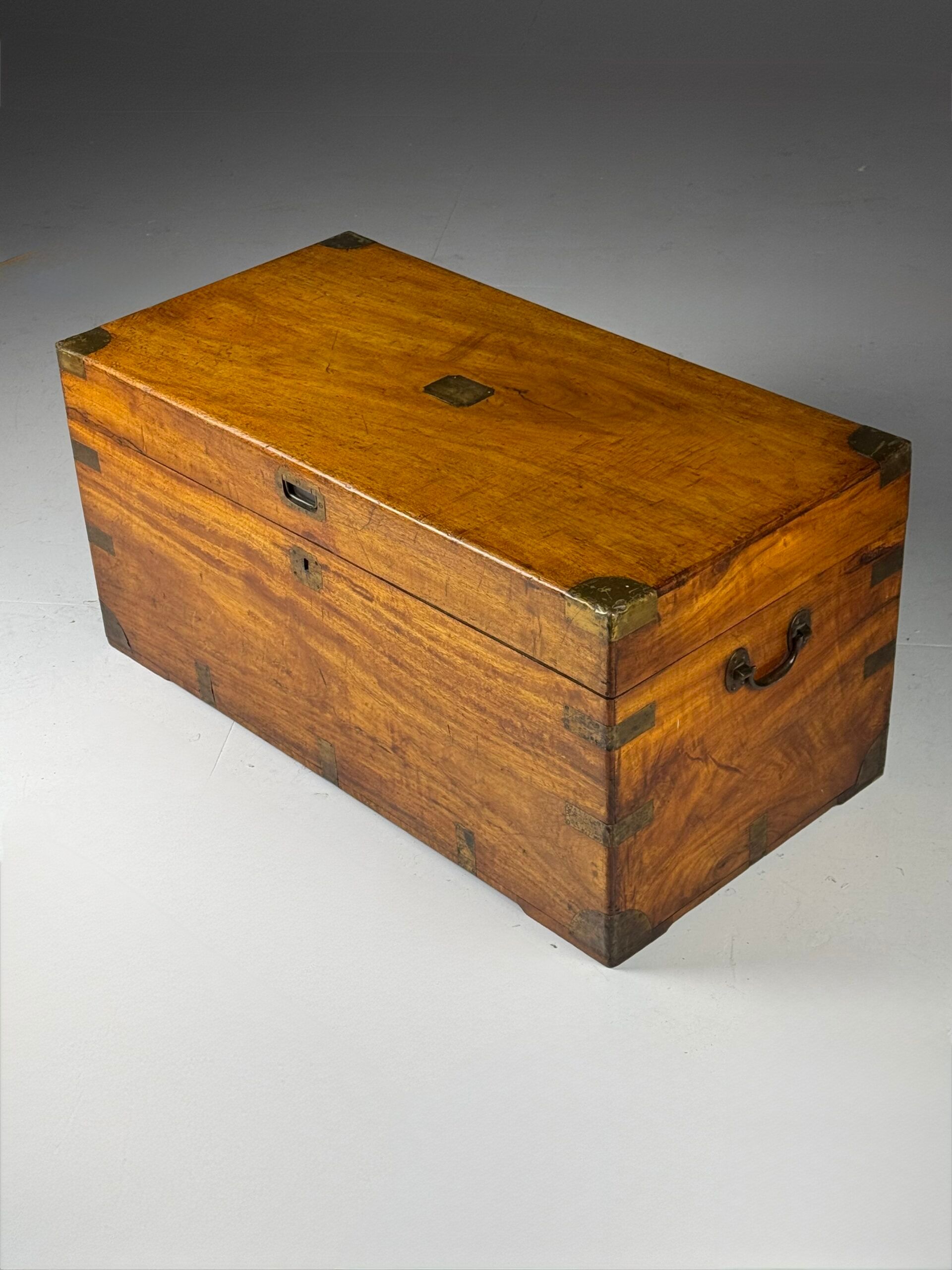 Campaign chest 19th century camphor antique