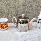 Heating teapot Salam Guy Degrenne 4 cups rare pink ceramic