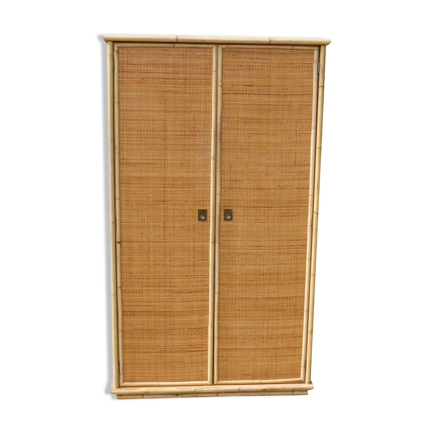 Two-door rattan wardrobe by Dal Vera