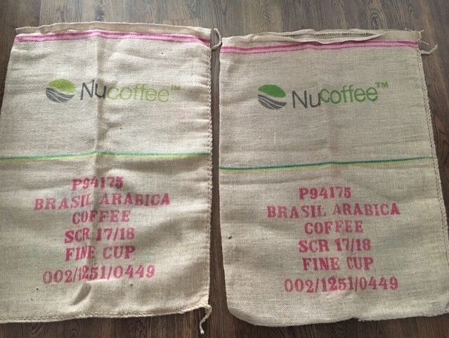 Lot of 2 coffee bags canvas jutte Brazil