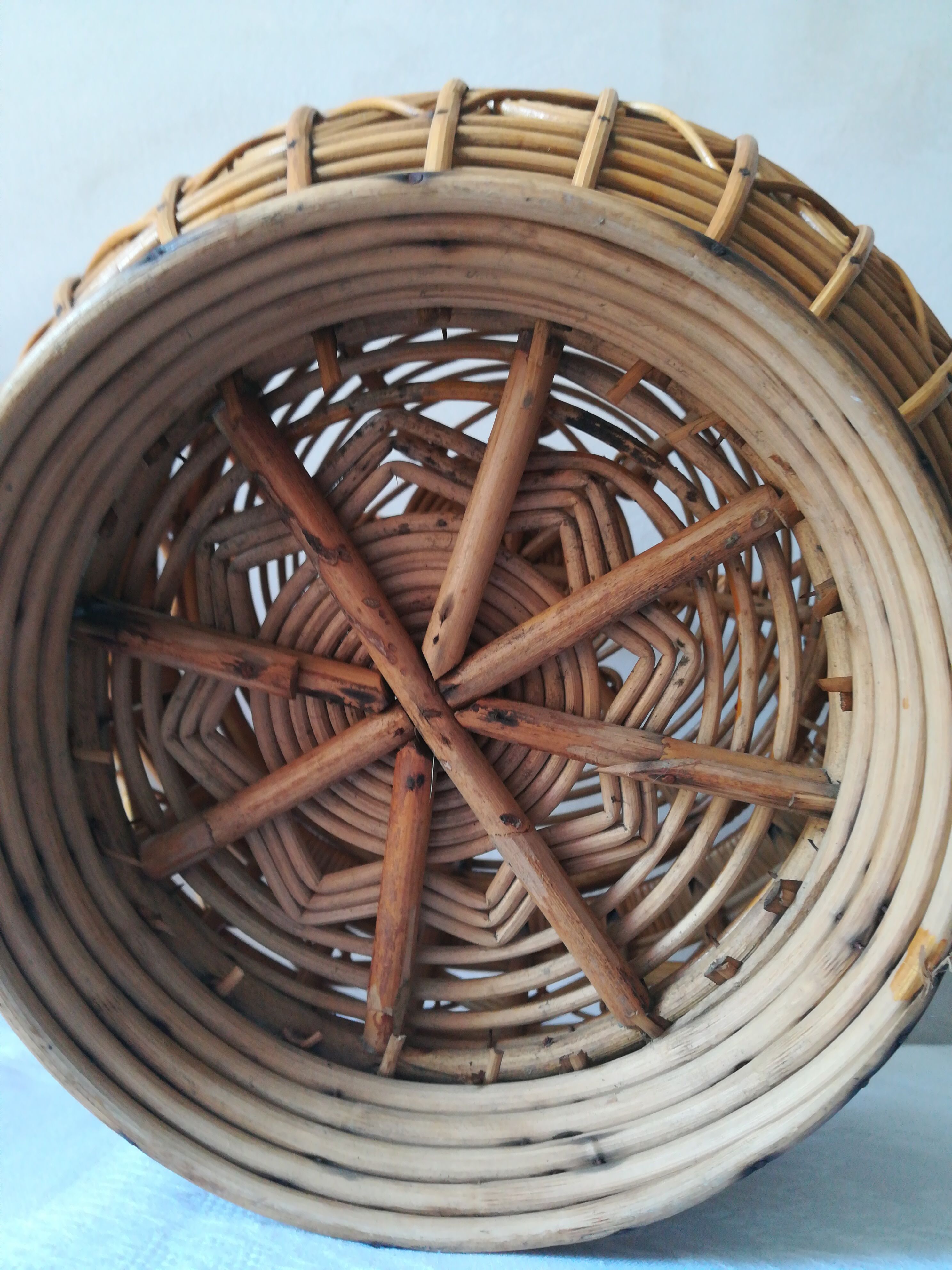 Peacock wicker basket