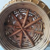 Peacock wicker basket