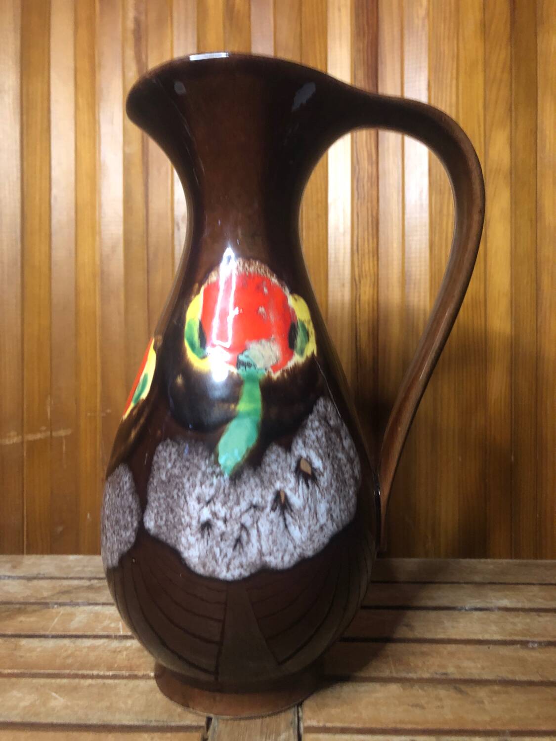 Ancien pichet poet laval « brigitte »céramique peinte vintage