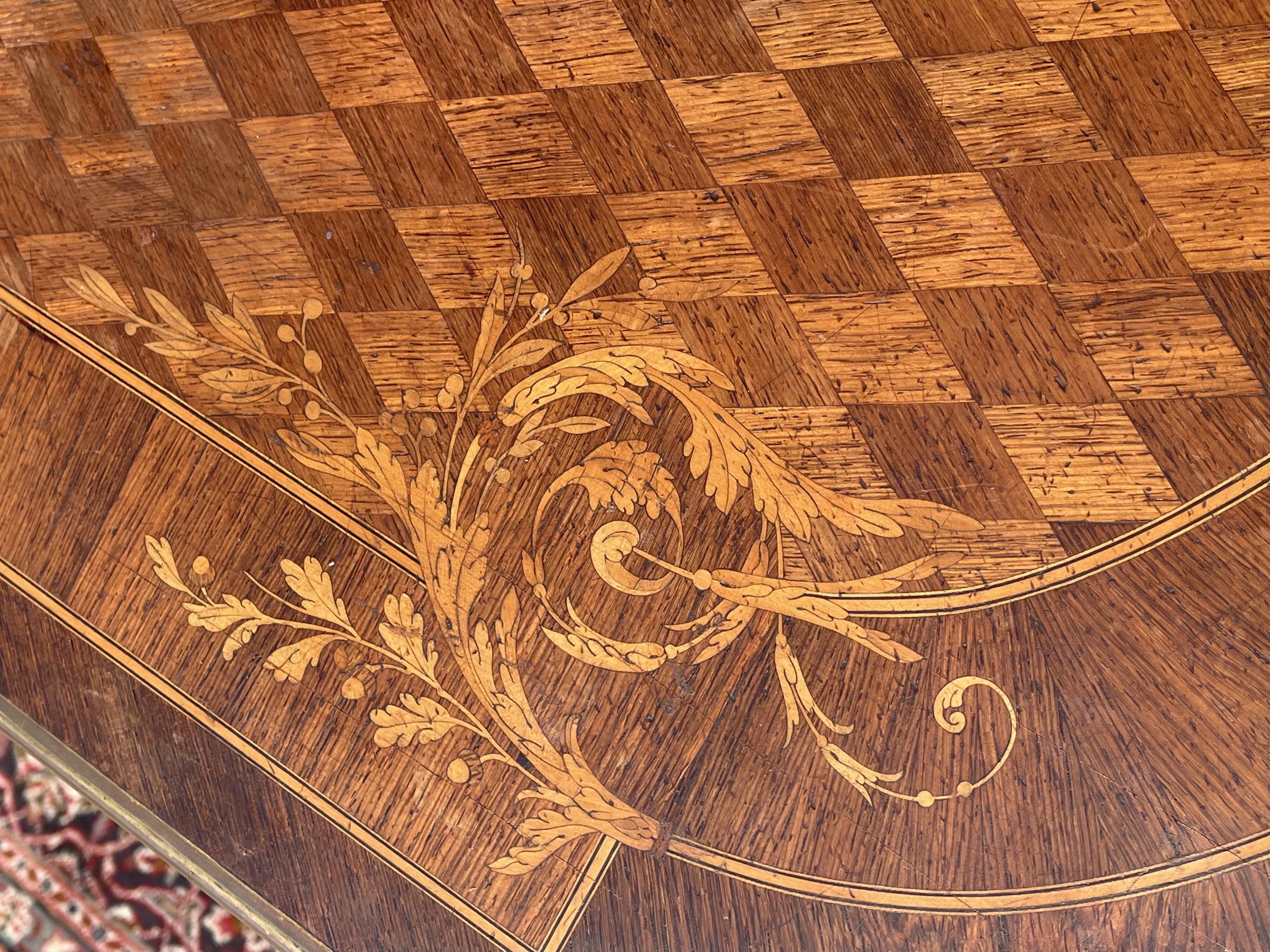 Middle Table Marquetry and Bronze Napoleon III Era - NINETEENTH