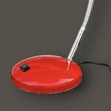 Vintage red lacquered metal desk lamp – Space Age / Bauhaus style