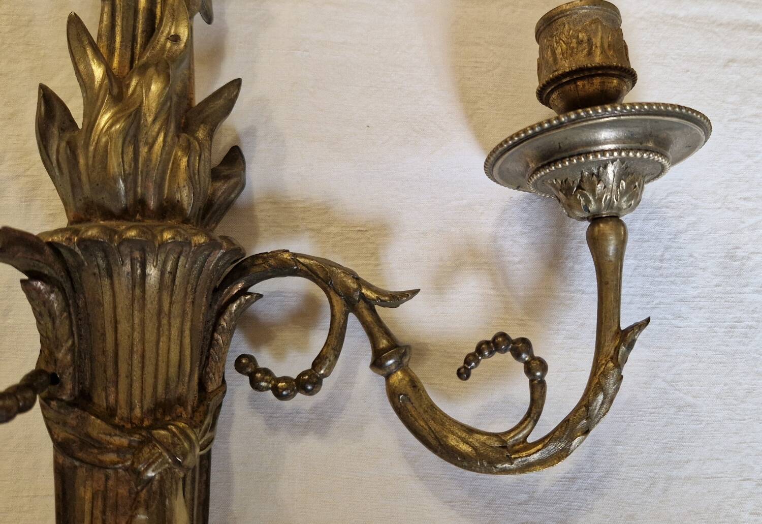 Golden bronze wall light