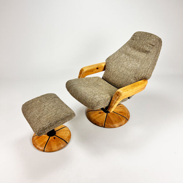 Fauteuil & repose-pied, années 1980