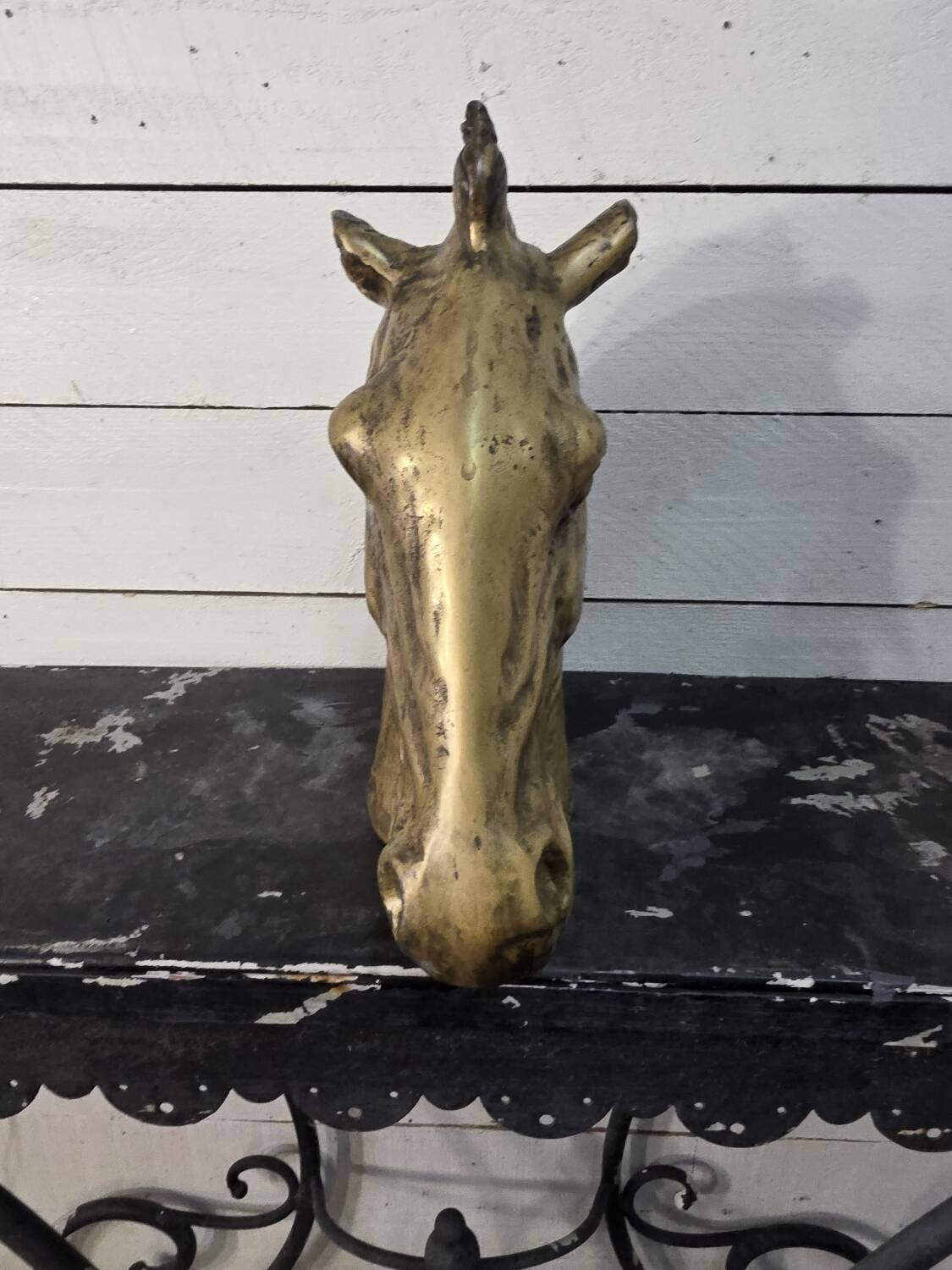 Bronze horse head, mid-20th century