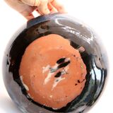 Spanish cup in midnight blue ceramic spotted with black by Ignacio Buxo