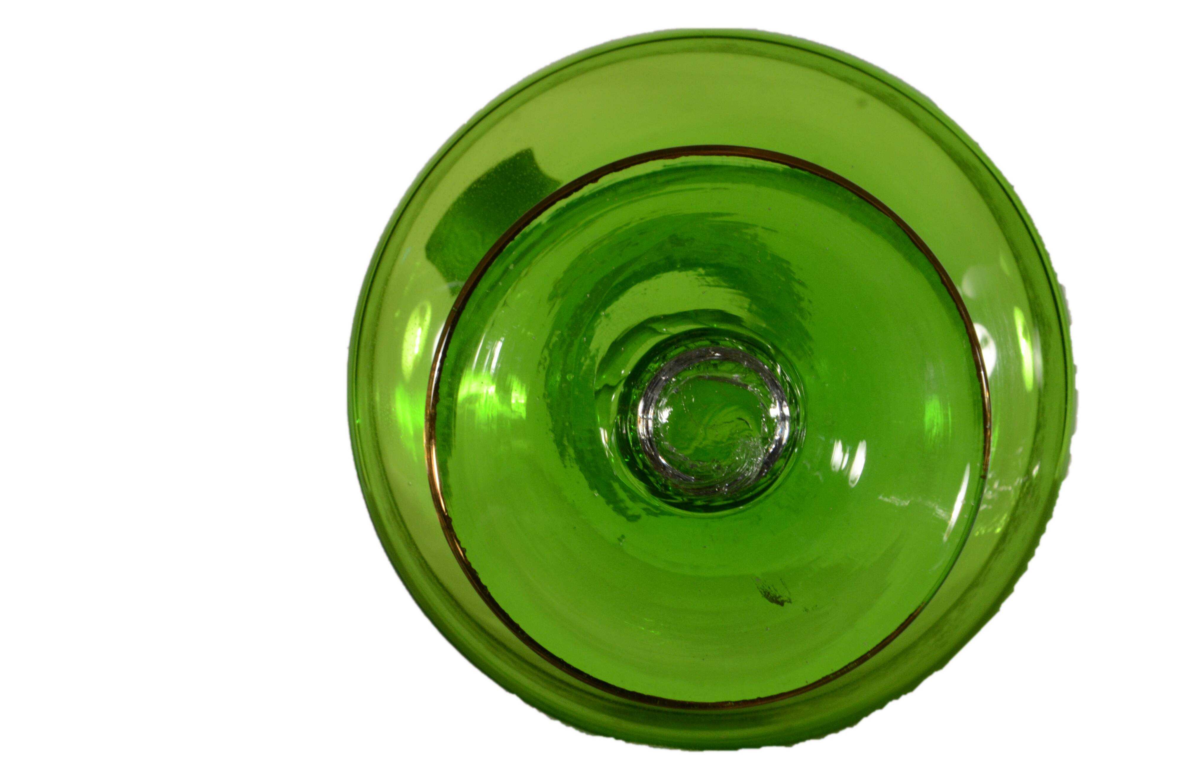 Green Italian carafe Artistiche crystal.