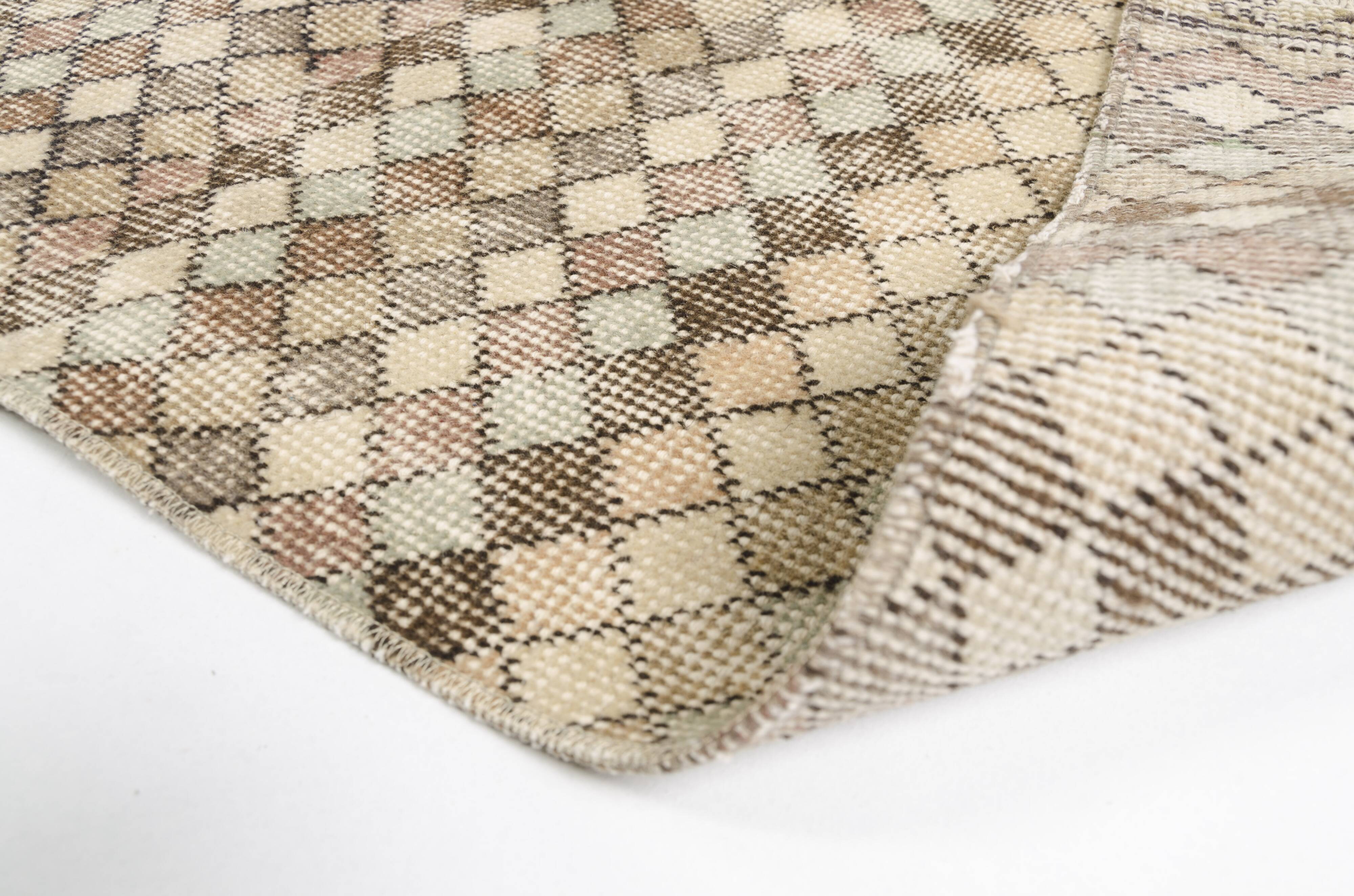 Neutral Vintage Oushak Runner Rug sku1053