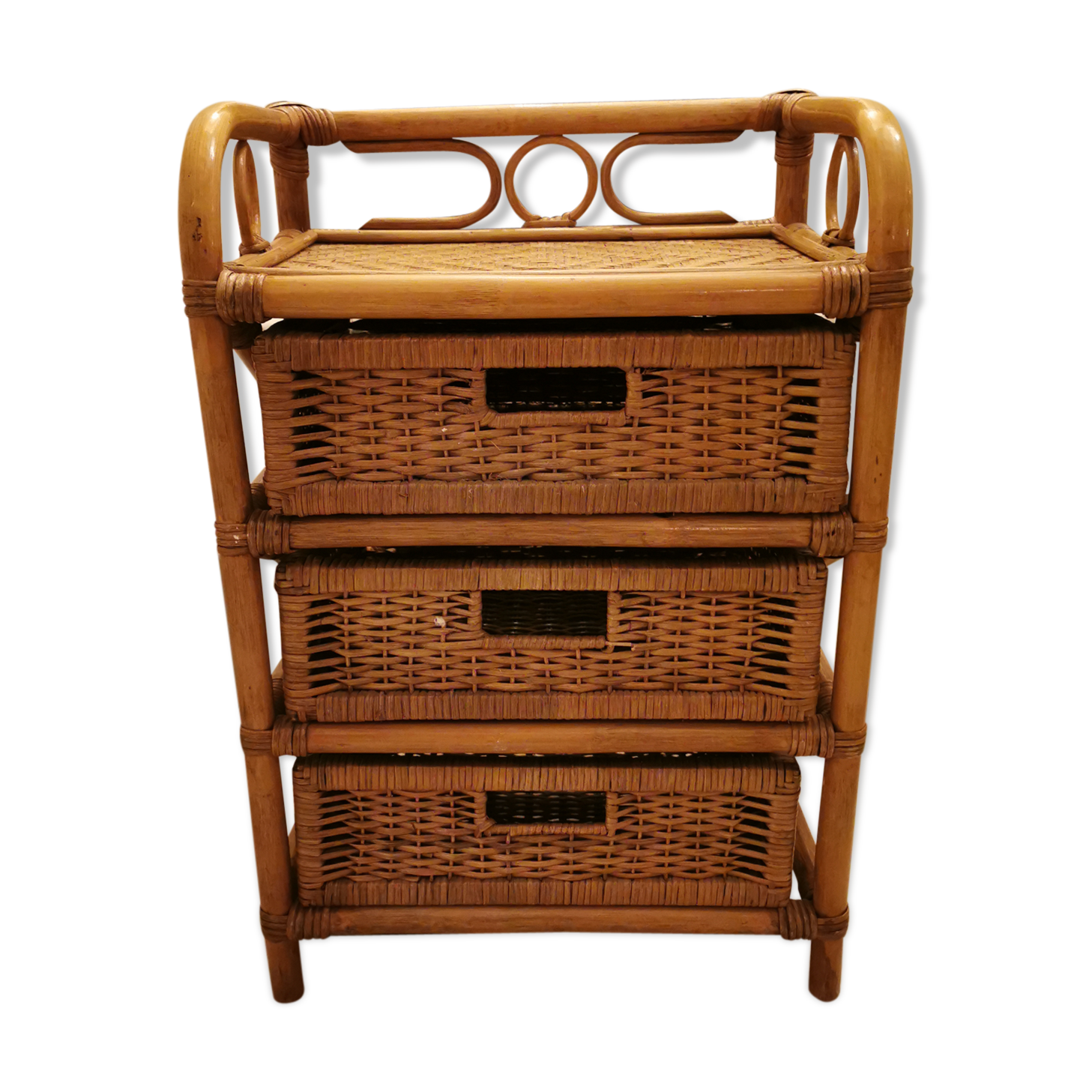 Bamboo and rattan bedside