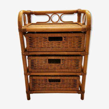 Bamboo and rattan bedside