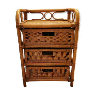 Bamboo and rattan bedside