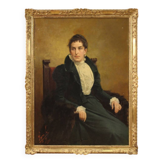 Grand portrait signé Luigi Sorio et daté de 1898