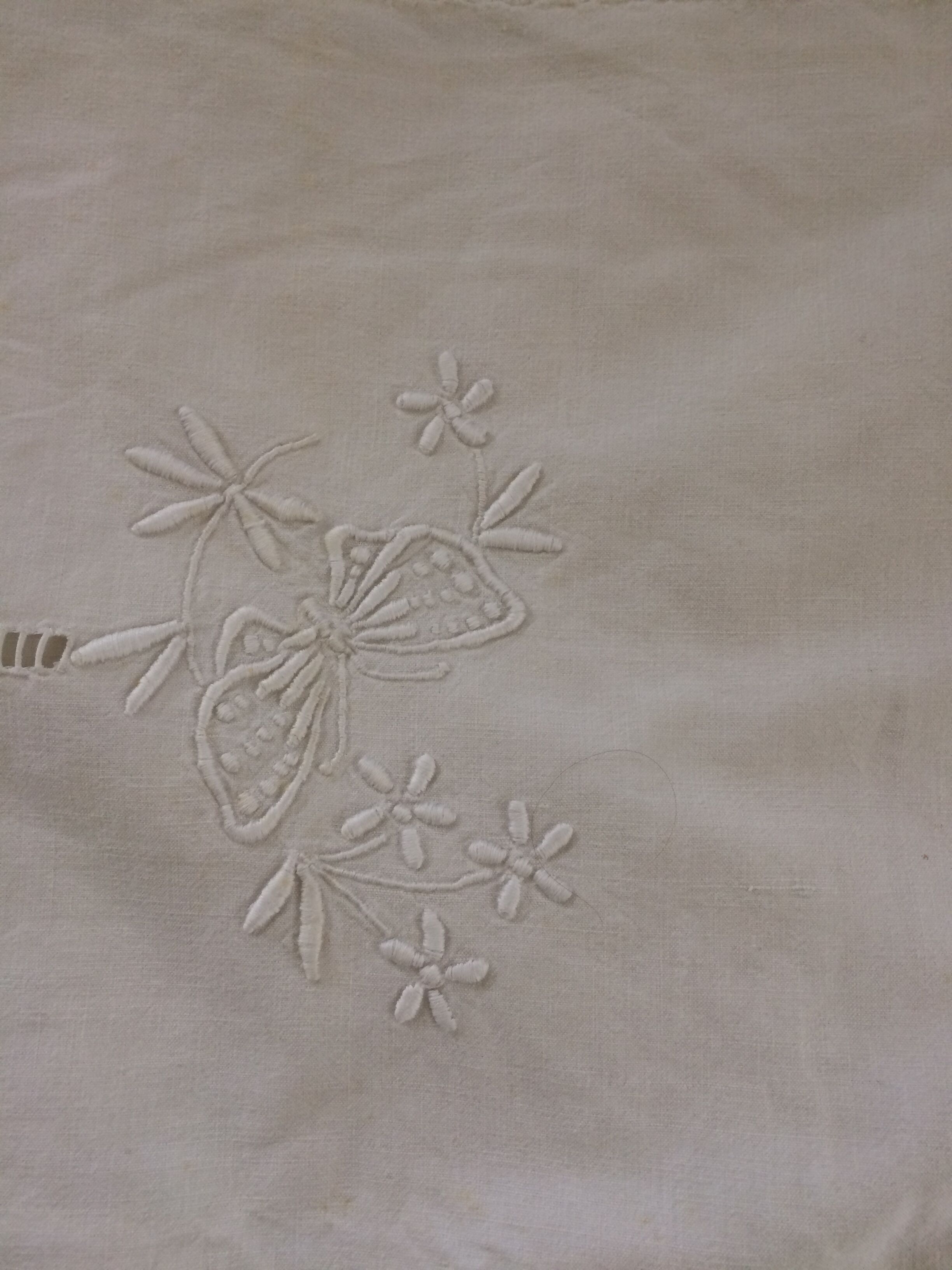 Old sheet with beautiful embroideries