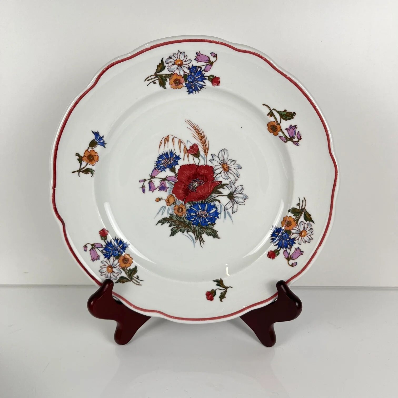 Set of 6 flat plates "Agreste", Sarreguemines, late 20th century, Pyroblan