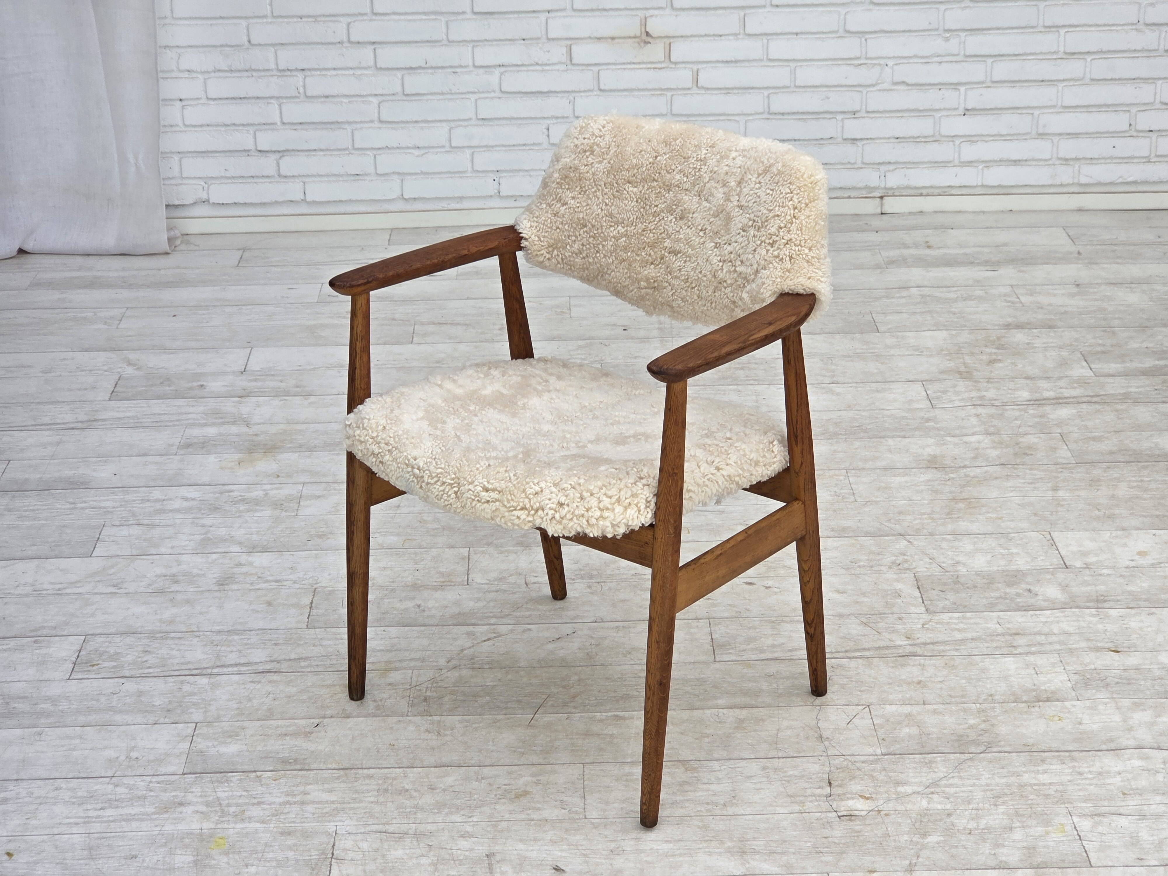 1960s, Danish design by Erik Kirkegaard, model 43, genuine sheepskin.